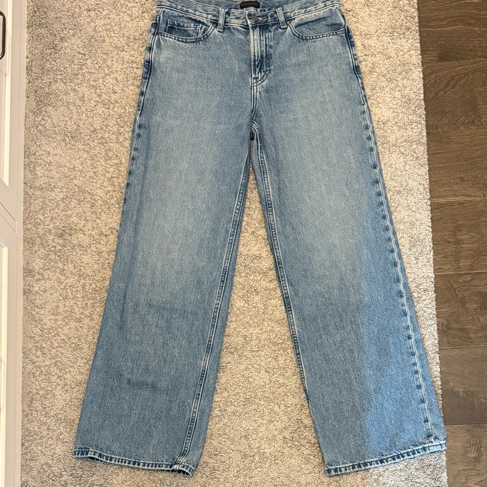 Uniqlo Flare Wide Leg Jeans Light Blue